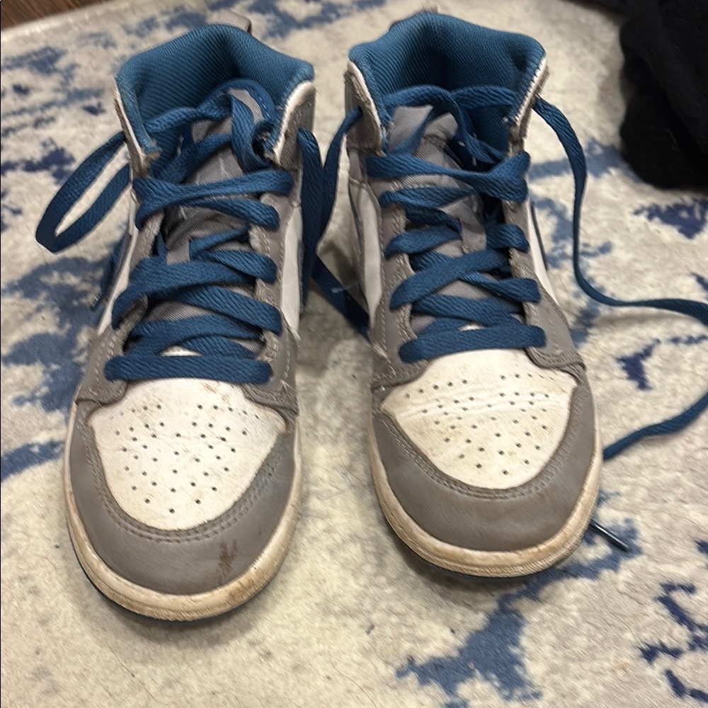 Nike Kids Air Jordan Sneakers - Gray and Blue size 2